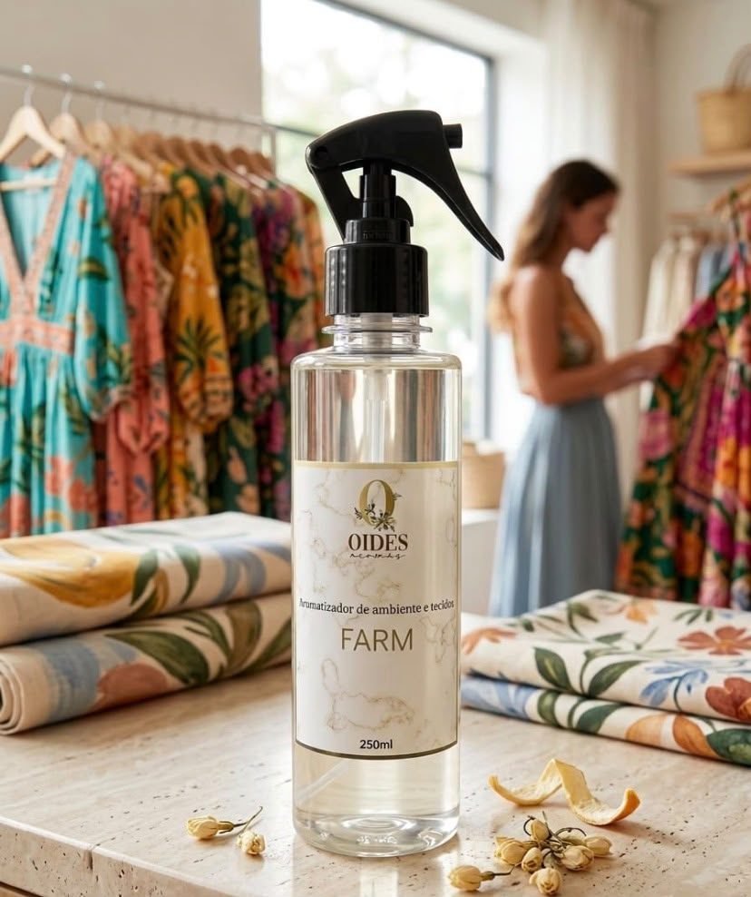 Aromatizador Farm Oides Aromas — ambiente e tecidos 250ml